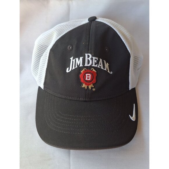Jim Beam Nike Golf Black & White Trucker Hat Adjustable Mesh Cap - Picture 1 of 5